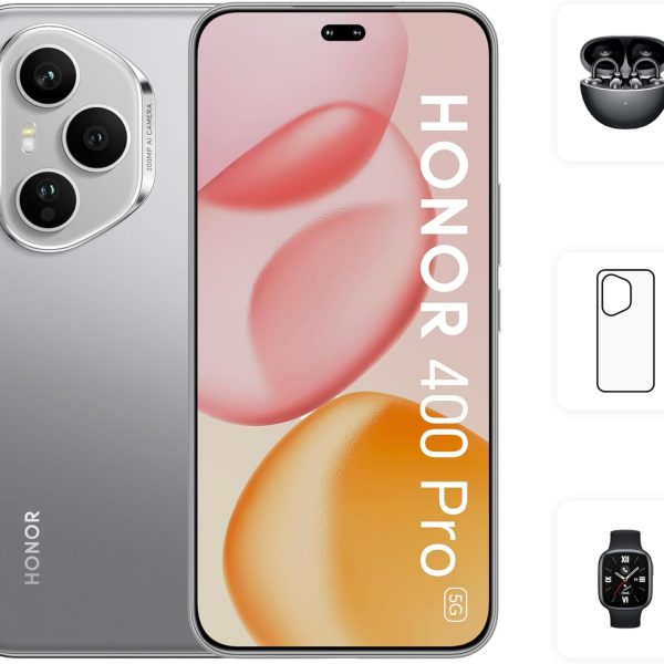 HONOR 400 Pro 5G 12GB RAM 512GB Tidal Blue Dual SIM With Free HONOR CHOICE Earbuds CLIP & Assorted Case - Middle East Version