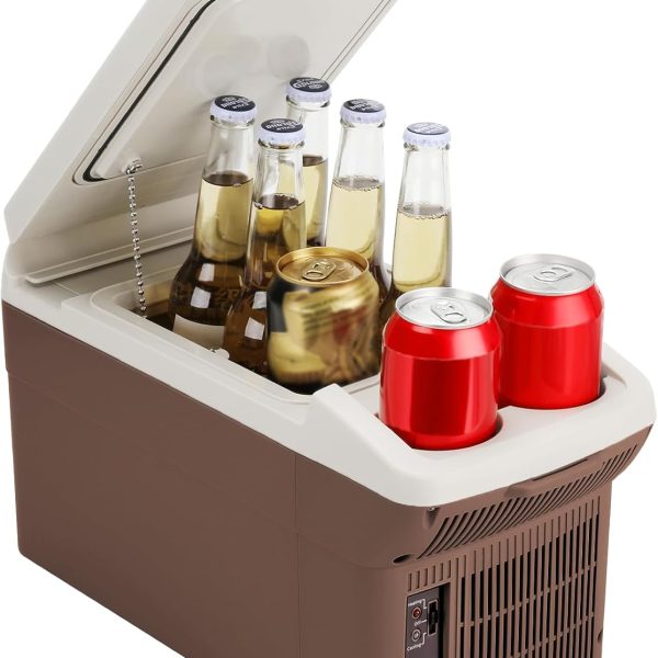 12V Car Refrigerator Cooler/Warmer 6 Quart (6L) 40℉~140℉,12 Volt DC &110V AC, Electric Car Fridge Portable Compact Camping Cooler,Thermoelectric 12V Small Fridge for Car,RV,Camping