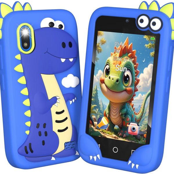 Kids Smart Phone S7 Upgraded, 3.97" Touchscreen Toddler Phone for Girls Boys, Dual Cameras Kids Phone with Learning Games, Music Player, Birthday Gifts for 3-10 Year Old Kids
