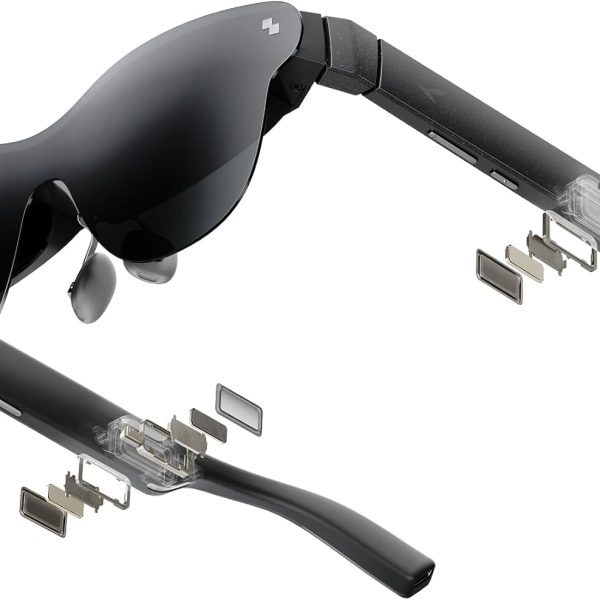 RayNeo Air 4 Pro AR/XR Glasses - HDR10 201" Video Display, 120Hz 3D Movie & Gaming Smart Glasses, USB-C Plug & Play for iPhone 17/16/15, Android, Switch 2, PS5, Steam Deck