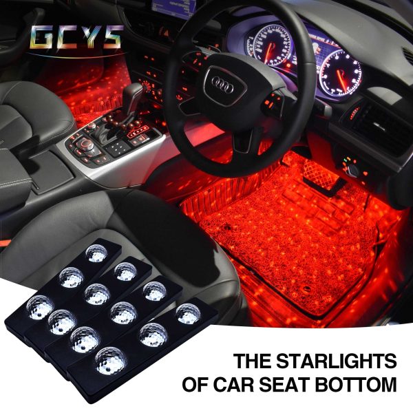 GCYS car interior USB star light-7 color-sound activated-4pcs-with remote control